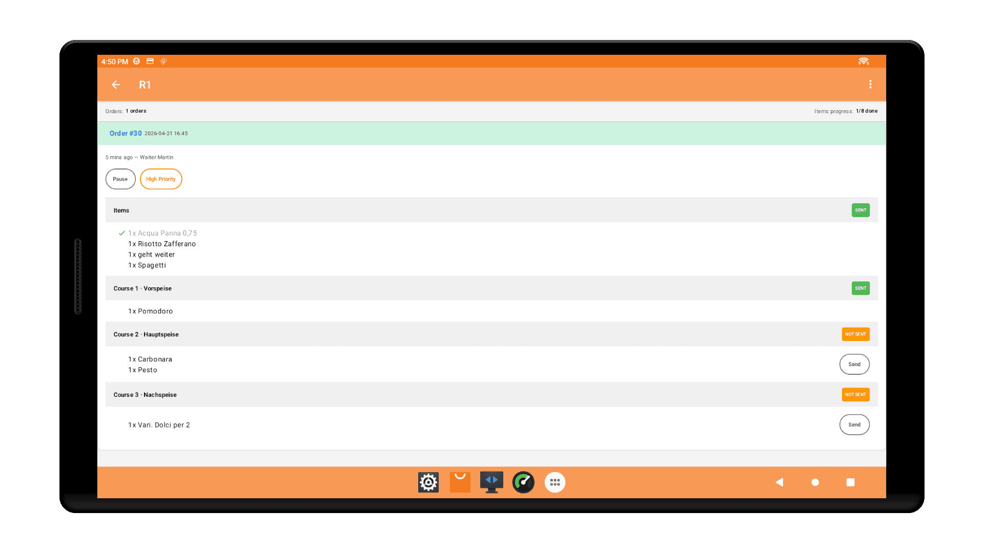 Tablet displaying a data entry application with a list of survey responses and analysis.
